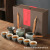 Home Office Gift Hand Gift Wholesale Logo Six Cups Per Pot Ceramic Black Pottery Tea Set Set Full Set Teapot