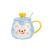 Creative Cartoon Cup Bear Hand-Painted Ceramic Mug With Lid Couple Home Office Coffee Milk Cup Customization