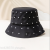 Women's Face-Looking Small Bucket Hat Brim Boutique Rhinestone Bucket Hat Fashion Big Head Circumference Sun Hat Fashion