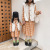 2022 Spring and Autumn New Parent-Child Suit Solid Color Vest Jacket Two-Piece Set Mother-Daughter Matching Outfit Long Sleeve Plaid Dress Suit