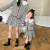 Parent-Child Suit Mother-Daughter Matching Outfit New Retro Debutante Style Fried Street Two-Piece Suit Girls Short Coat Top Short Skirt Fashion