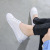 Women's Slip-on Shoes Summer 2022 New Low-Cut Authentic Leather White Shoes Women's Flat All-Match Basic Two-Way Sneakers