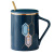 Creative Nordic Household Water Cup Gold Painting Ceramic Cup with Spoon Lid Set Hand Gift Light Luxury Ins Simple Mug