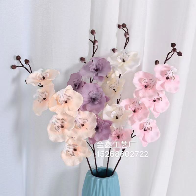6Heads Orchids Artificial Flowers Phalaenopsis Tall Faux Flowers Arrangement Silk Phalaenopsis for Home Party Wedding De