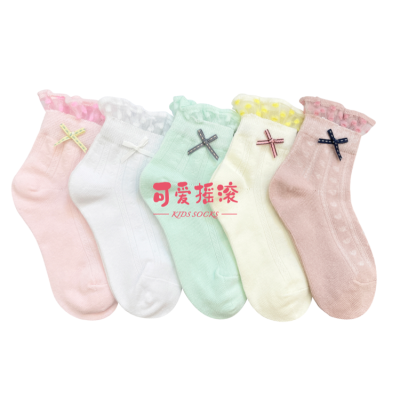 Children's Socks Infants Baby Pure Cotton Socks Solid Color Mesh Breathable Cute Dancing Lace Socks Comfortable in School Season