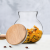 Bo Green Elegant Bamboo Cover round Storage Tank Sealed Snack Candy Nuts Grains Storage Tank Heat-Resistant Glass Jar