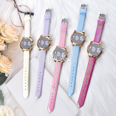 New Korean Style Mirror Children 'S Watch Led Fashion Electronic Watch Creative Student Watch