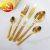 Gold-Plated Stainless Steel Thin Knife, Fork and Spoon