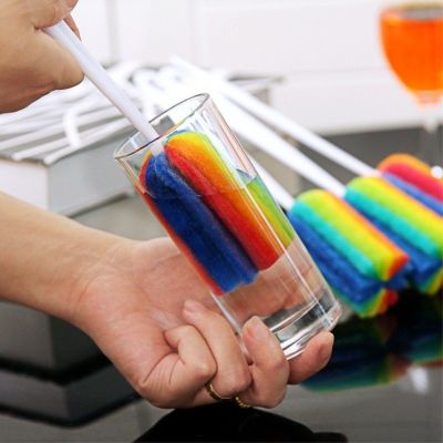 Cup Brush Cleaning Brush Kitchen Brush Long Handle Colorful Wash Glass Bottle Insulation Cup Brush Wholesale