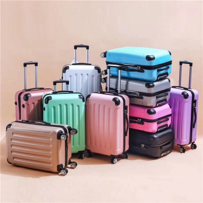Factory Gift Anti-Scratch Luggage ABS Solid Color Universal Wheel Trolley Case Printable Logo Factory Direct
