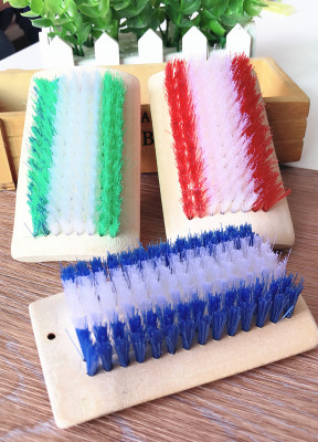 2 Yuan Shop Square Shoe Brush Thickened Square Bamboo Shoe Brush Color Shoe Brush One Yuan Shop Supply Wholesale