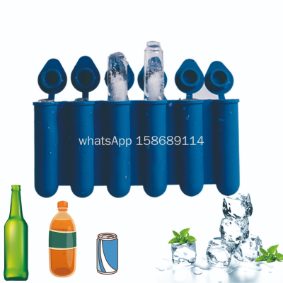 Silicone mini ice bar mold six-connected ice cube for small mouth bottle can 8ml * 6 holes kitchen ice tray mold with li