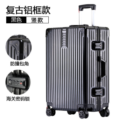 Suitcase Luggage Aluminium Frame Luggage Universal Wheel 20 Unisex Student 24 Password Leather Suitcase