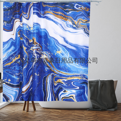 Hot Sale Digital Printing Waterproof Mildew-Proof Shower Curtain Door Curtain Partition Polyester Customizable