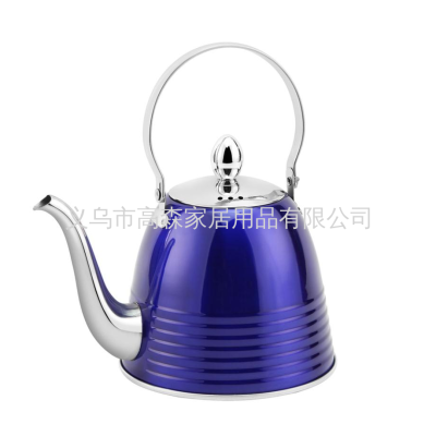 Hausroland Long Mouth Narrow Mouth Portable Stainless Steel Paint Brewing Coffee Teapot Double Bottom with Tea Strainer 1L Spot
