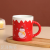 Christmas Ceramic Cup Embossed Mug Color Glaze Coffee Cup Cute Water Glass