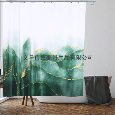 Hot Sale Digital Printing Waterproof Mildew-Proof Shower Curtain Door Curtain Partition Polyester Customizable
