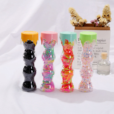 Factory Wholesale Colorful Elastic Rubber Band Girls' Summer Disposable Hair Accessories Strip 187/Bottle Hair Ring