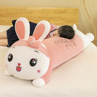 Long Pillow Ragdoll on Bed Rabbit Plush Toy Large Sleeping Leg-Supporting Doll Live Broadcast Supply Wholesale