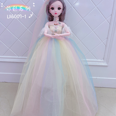 New Machine Edge 70cm Color Gauze Dress Barbie Doll Joint Blink Singing Music Girls' Toy Gift Sets