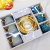 Colored Glaze Electroplating Lotus Cup 6 Cups + Gold Concave Dish Set