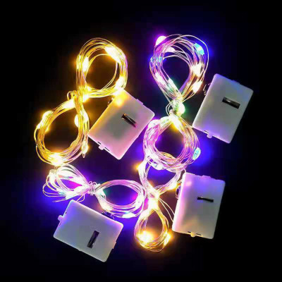 Led Gift Box Cake Bouquet Decoration Colored Lights Lighting Chain AG13 Battery Lighting Chain Small White Box Three Gear Adjustment Lighting Chain
