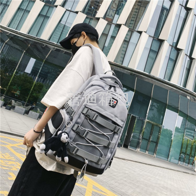 Korean Harajuku Trendy Schoolbag Junior High School Student Minimalist Backpack Large Couple Workwear Backpack Computer Bag