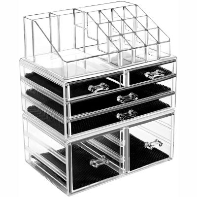 Amazon Acrylic Drawer Cosmetic Storage Box Stackable Dresser Lipstick Skin Care Products Classification Shelf