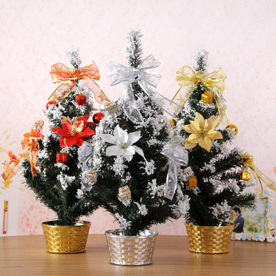 Factory Wholesale Christmas Decoration Supplies 60cm Silver Lace Christmas Tree Creative Small Tree Decorations Ornaments