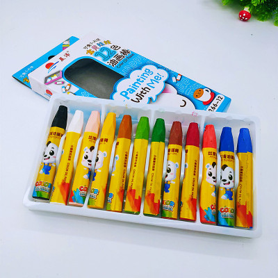 Factory Direct Supply 12 Colors Crayon Color Crayon Student Crayons Crayon Wholesale Two Yuan Store Supply