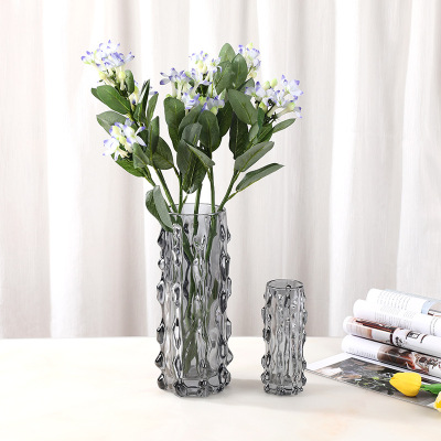 Nordic Impression Sea Cucumber Transparent Electroplated Gray Glass Vase Creative Decoration Flowers Hydroponic Vase