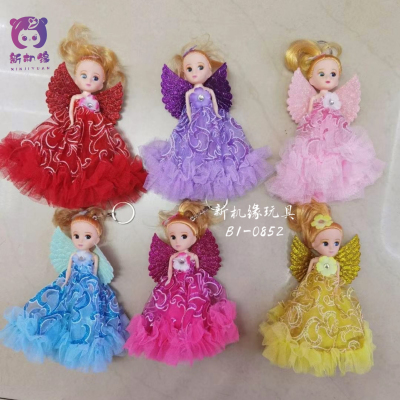 Factory Direct Sales 20C Slim M Angel Jenny Keychain Wings Barbie Doll Print Gauze Dress Ddung Vinyl