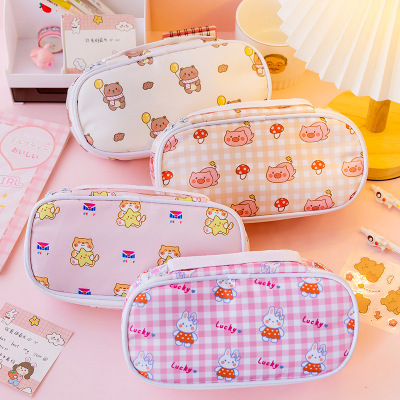 Cartoon Animal Large Capacity Pencil Case Primary School Student Cute Portable Stationery Pack Creative Multifunctional Stationery Box Pencil Bag Pencil Case