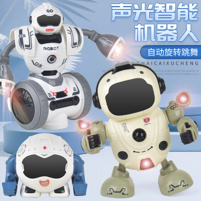 Cross-Border Electric Smart Robot Toy New Early Education Universal Sound and Light Mechanical War Police Internet Celebrity Superman Toy