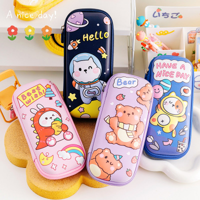 Summer New Three-Dimensional Pencil Case Creative 3D Stain-Resistant Large Capacity Classification Storage Stationery Box Student Zipper Pencil Box Pencil Case