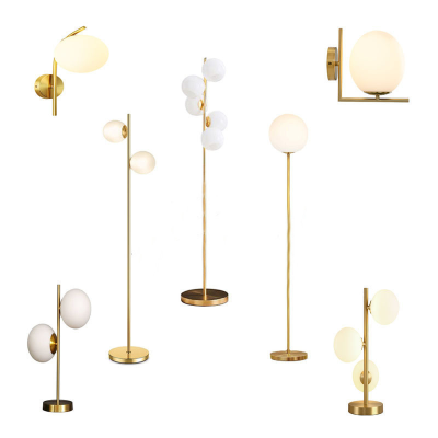 Nordic Ins Living Room Bedroom Study Iron Gold New Simple Modern Light Luxury Spherical Floor Lamp