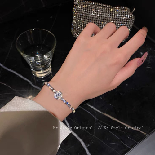 Light Luxury Full Diamond Silver Bracelet 2022 Advanced Sense bracelet Niche Design Sense Ins Style Bracelet 