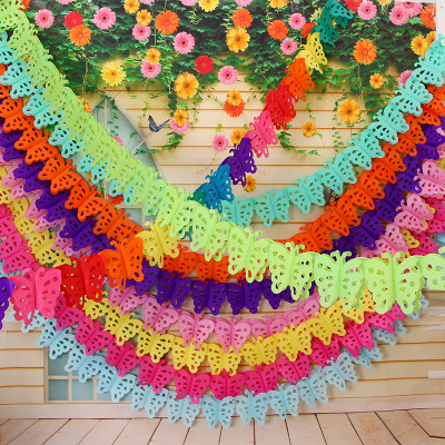 Factory Direct Supply Colorized Butterfly Paper Flower Wedding Supplies Decoration Garland Birthday Party Decoration Supplies Wholesale