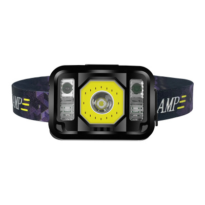 Factory Customized Strong Light Induction Headlamp Three-Light Source Fishing Charging Headlamp Outdoor Super Bright Head-Mounted LED Headlamp