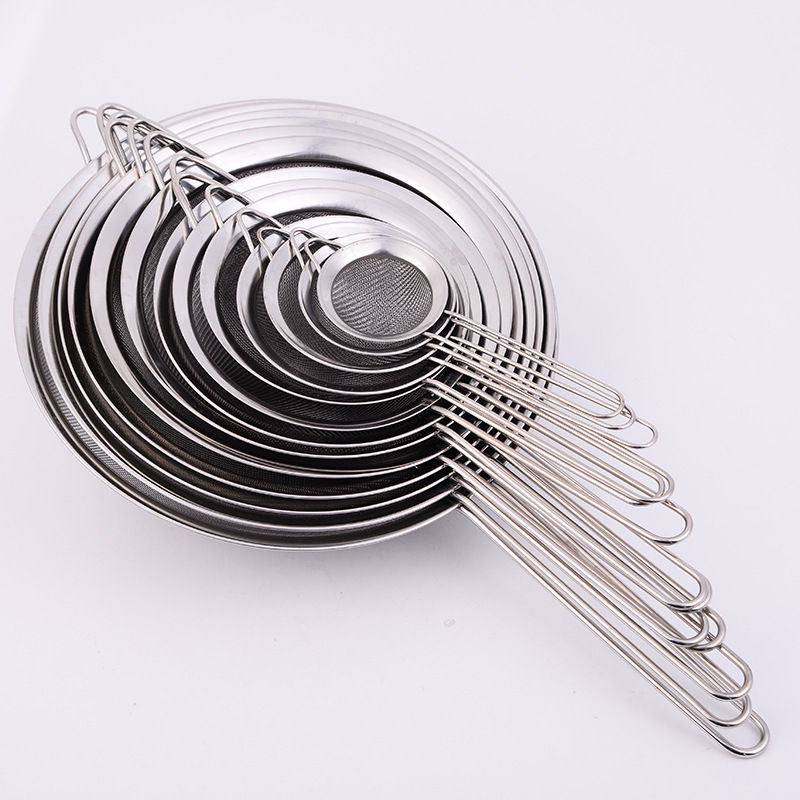 厂家直销不锈钢过滤网面粉筛宽边斜纹油格厨房油捞 豆浆燕窝漏勺
