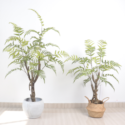 Artificial Green Plant Landscape Fern Interior Living Room Decoration Fake Green Plant Pot Large Fern Leaf Bonsai Tree