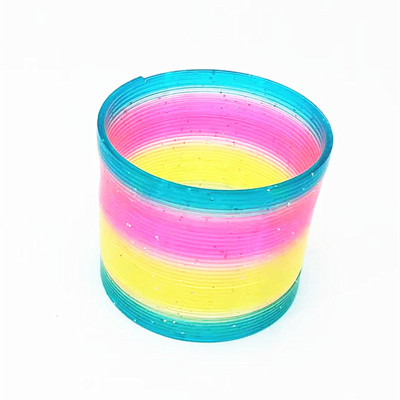 Large Rainbow Circle Stall Children's Toys Wholesale 6*7 Rainbow Circle Children Spring Coil Play Magic Hula Hoop