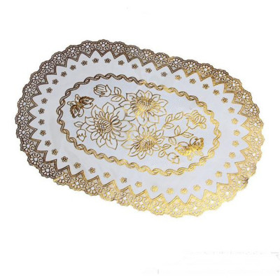 Factory Direct Sales PVC Gilding Coaster Placemat Multi-Purpose Gold Silk Mat Wholesale Two Yuan Supply