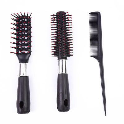 Black Comb Three-Piece Suit Combination Hair Curler Massage Comb Taobao Gifts Two Yuan Store Supply