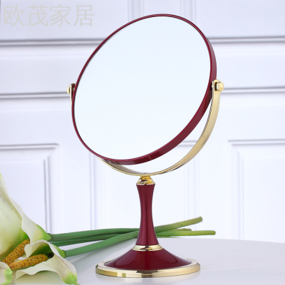 European-Style Rotating Desktop Double-Sided Makeup Mirror 6-Inch Fashion Dressing Mirror Princess Mirror Wholesale