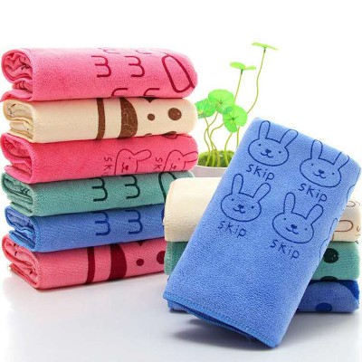 Fiber Printing Children Towel Cartoon Absorbent Breathable Skin-Friendly Polyester Wheel 30*60 Small Tower Hair Drying Towel