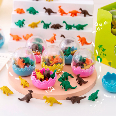 Dinosaur Egg Creative Cartoon Eraser Kindergarten Student 3D Little Dinosaur Modeling Xi Stationery Gift Wholesale