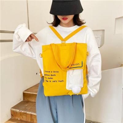 Canvas Bag Women 'S Messenger Bag Ins Large-Capacity Shopping Cute Student Portable Book Bag Make-Up Class Shoulder Bag Small Bag