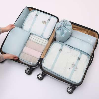Travel Seven-Piece Buggy Bag Travel Thickened Luggage Clothing Sorting Storage Bag Factory Wholesale
