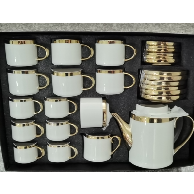 European-Style Ceramic Coffee Set Set High-End Entry Lux Small Afternoon Tea Set Simple Cup and Saucer Tableware Can Be Customized